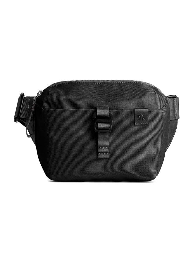 DailyObjects PET Orbit Fanny Unisex Sling Crossbody Waist Bag | Travel Pouch Bag | Stylish and Spacious | Adjustable Straps with G-Hook Closure | Made in India (Space Black) - Image 1